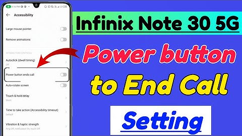 Infinix Note 30 5G me Power button to end call Kaise kare | infinix note 30 5g power button end call