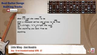 Video thumbnail of "🎸  Little Wing - Jimi Hendrix Guitar Backing Track with vocal chords and lyrics"