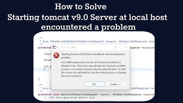 How to solve Port 8080 required by Tomcat v9.0 Server at localhost is already in use