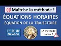 13 equations horaires du mouvement et quation de la trajectoire tle  physique