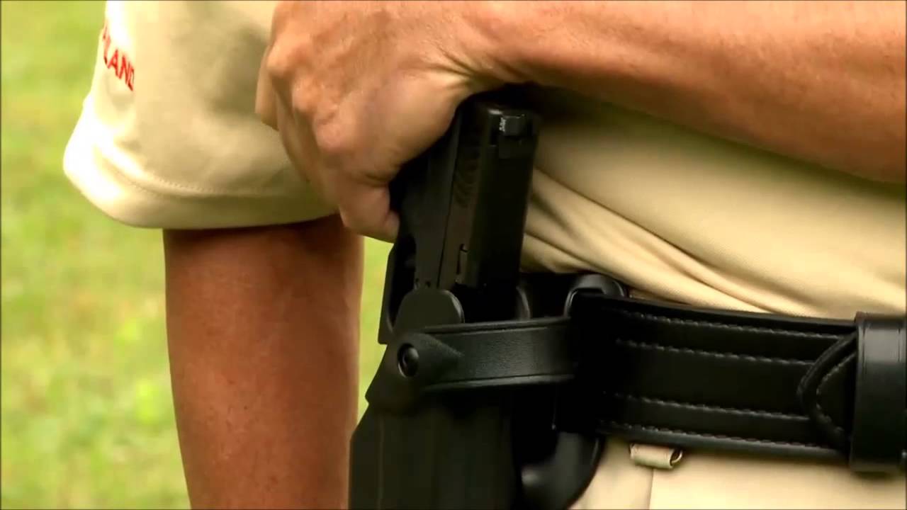 Étui De Ceinture Cuir Noir Safariland Avec Pochettes Pour Glock 20/21