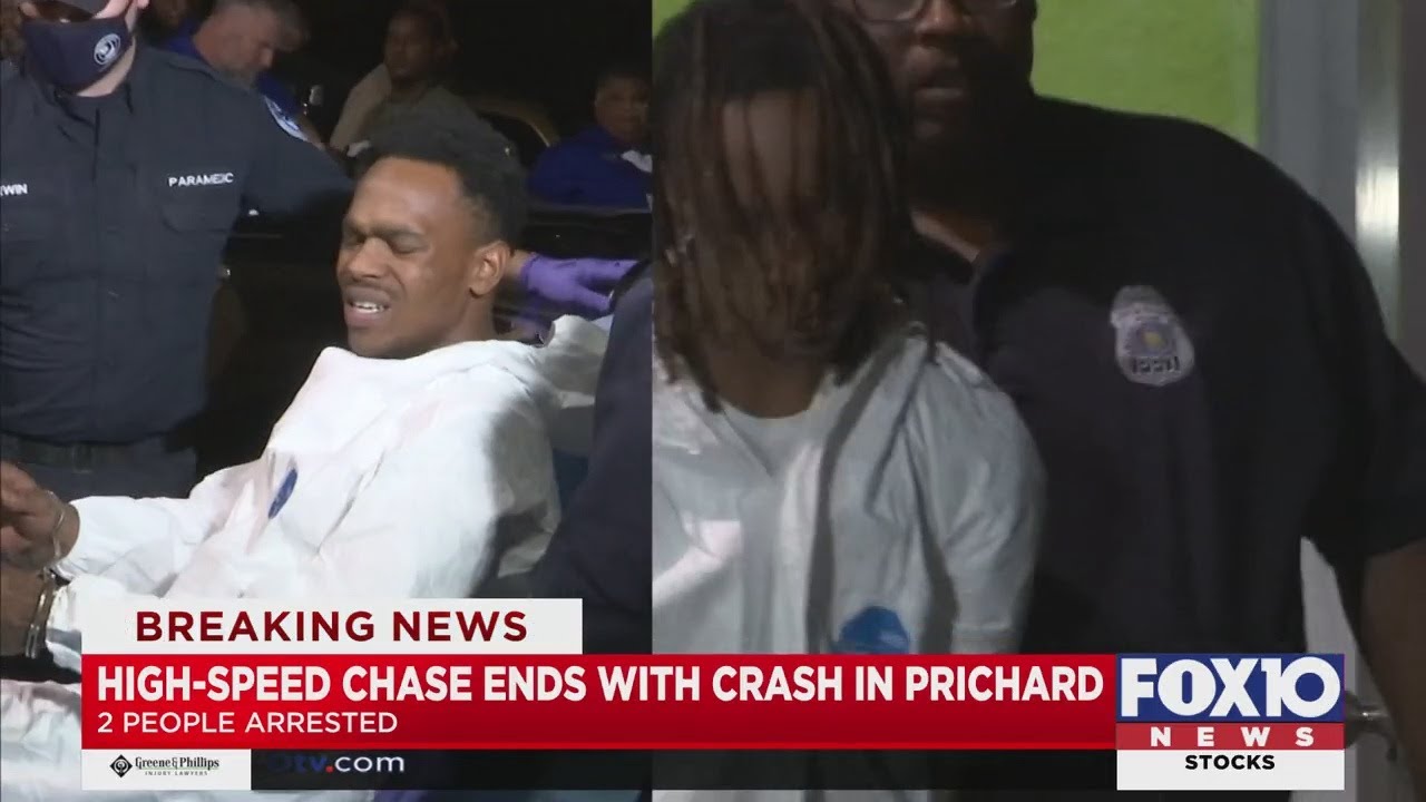 Two arrested after high-speed chase ends with crash in Prichard - YouTube