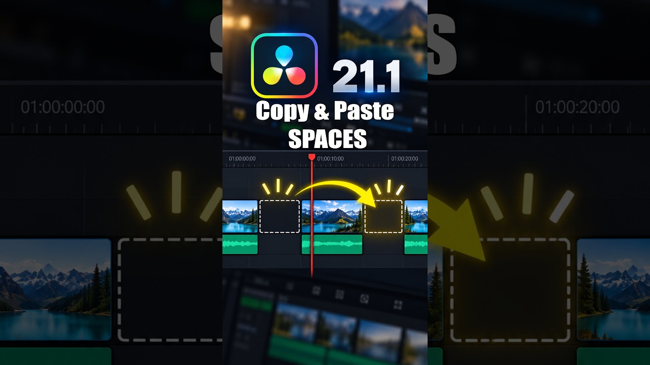 Copy & Paste Spaces in your Timeline - DaVinci Resolve 21.1