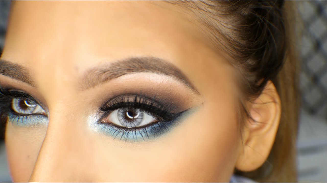 Cool Grey Smokey Eye&Pop of Blue Ombre ! Palette Series Lorac Pro 2