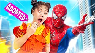 I Was Adopted By Spiderman - Funny Stories About Baby Doll Family