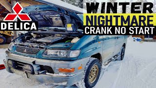 MITSUBISHI DELICA CRANK NO START DIAG or HOW TO START COLD DIESEL DELICA | CANADIAN WINTER EDITION