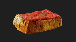 Photorealistic 3D scan of dirty used sponge Low-poly 3D model