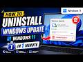 How To Uninstall Windows Update in Windows 11 ( 2026 - 1 Minute Guide )