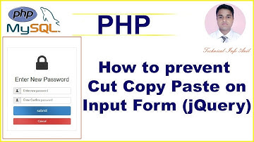 How to Prevent  Cut Copy Paste on Input Form (PHP, jQuery)