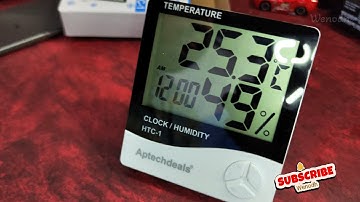 ApTechDeals HTC-1 Digital Hygrometer Thermometer Humidity Meter With Clock LCD Display