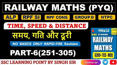 TIME SPEED AND DISTANCE (Part-6) Pinnacle Railway Maths 6200 Book Solution By Singh Sir || #Railway