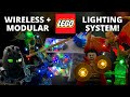 No wires  this new lego light kit works like magic lumable kit