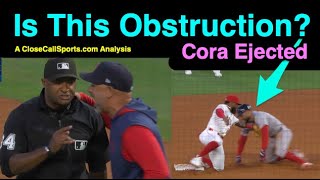 E84 - Alex Cora Ejected on Obstruction No-Call by Alan Porter as Rengifo Blocks Base on Toro's Slide