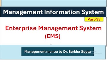 Enterprise Management System (EMS) / management Information System/ MIS/MBA/ BBA/ Dr. Barkha Gupta