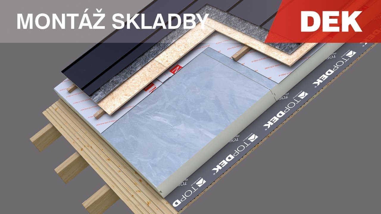 ŠIKMÁ STŘECHA S IZOLACÍ NAD KROKVEMI A PLECHOVOU FALCOVANOU KRYTINOU LINEDEK