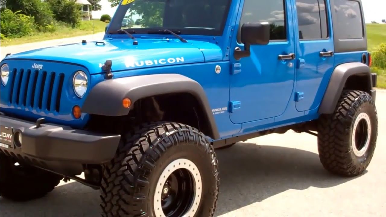 11 Jeep Wrangler 4 Door Rubicon Lifted In Cosmos Blue Rare Color Walk Around Review Sold 7687 Youtube