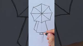Girl With Umbrella Drawing #Drawing #Artvideo #Artvideo #Satisfying #Viral #Art