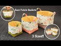 EASY DIY STORAGE BOX | Fabric Basket Tutorial in 3 Sizes [sewingtimes]
