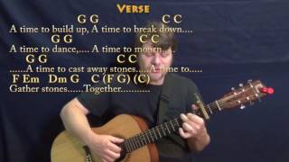 Turn Turn Turn The Byrds Fingerstyle Guitar Cover Lesson with ChordsLyrics Capo 2nd