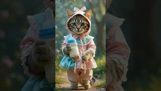 Cute Baby Cat With Milk Bottle 🍼🐱 | Most Adorable Cat Video Ever 😻#viral #Youtube short #viral cat