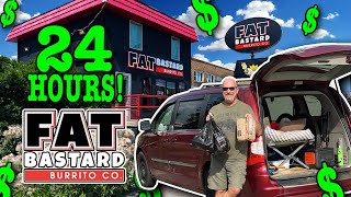 Eating at FAT BASTARD Burrito for 24 HOURS • Stealth Camping