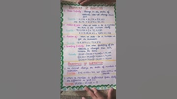 properties of addition, subtraction, multiplication and division