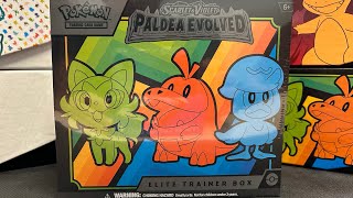 Unboxing Pokémon Elite Trainer Box Paldea Evolved! First Commented video 🎉 #hit #pokemon #funny