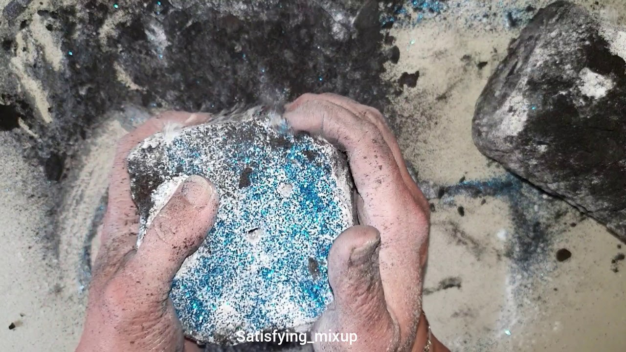 ASMR Crunchy Burnt Floral Foam With Baby Powder and Glitter