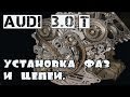 Audi 3.0T.  Установка фаз ГРМ и цепей.