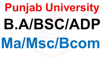 ba bsc adp ada ads adc ma msc bcom punjab university most imp update pu registration ada ads adc