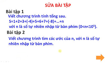 Tin học 8 (Lập trình pascal) Sử dụng câu lệnh lặp tính tổng và tìm ước của 1 số
