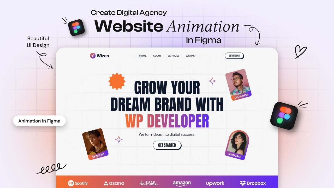 Digital Agency Website UI Design in Figma | Animation in Figma | Figma ...