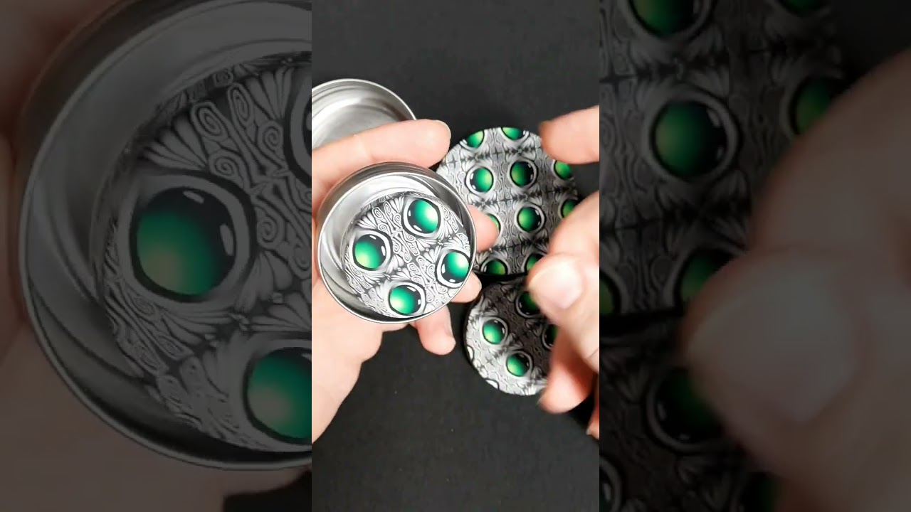 faux green gems clay cane veneer on nesting tins