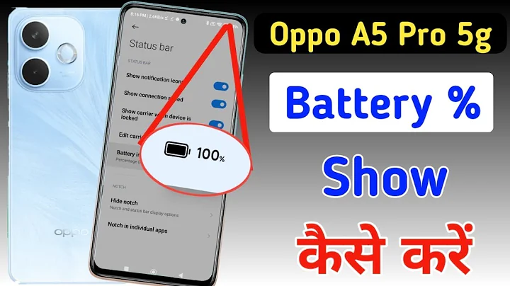 How to show battery % in Oppo A5 pro 5g/ Oppo A5 pro 5g me battery % kaise dekhe