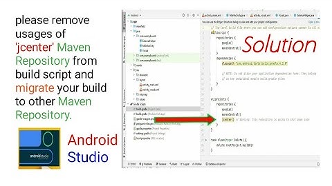 please Remove usages of jcenter() maven repository from your build scripts and migrate your build