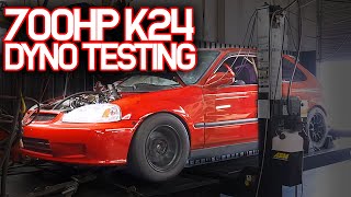 700HP K24 Dyno Testing Our New Longblock Build For Customers!