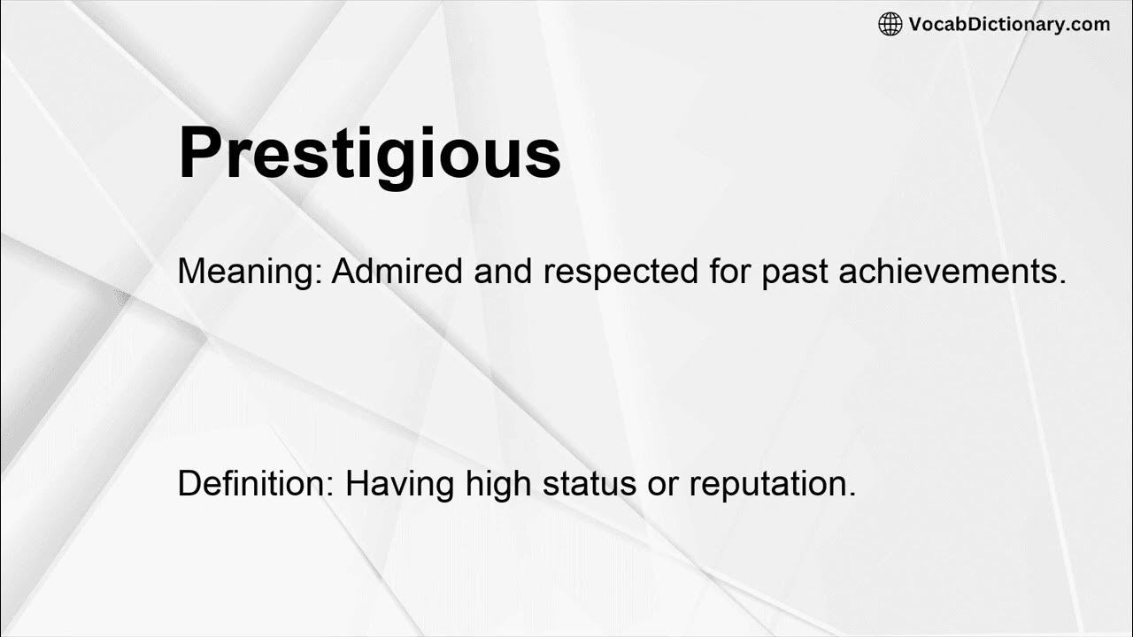 Prestigious Meaning YouTube prestigious-meaning-youtube