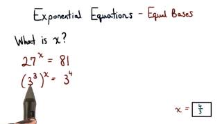 Exponentital Equations Writing Expressions with the Same Base - Visualizing Algebra