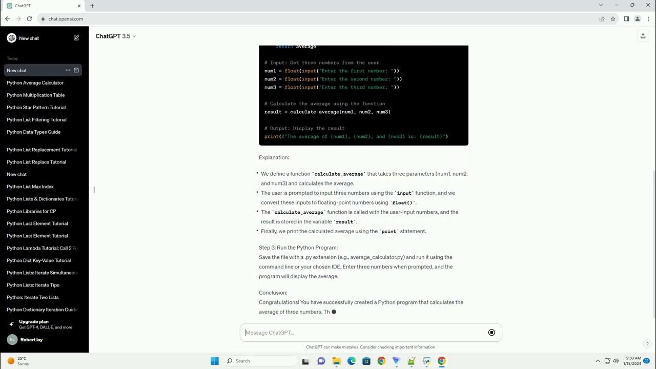 python program to find average of three numbers - YouTube