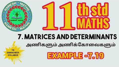 11th maths|chapter7|Matrices and Determinants|Example 7.19