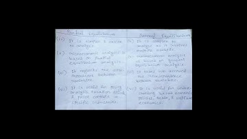 Partial Equilibrium Vs General Equilibrium.