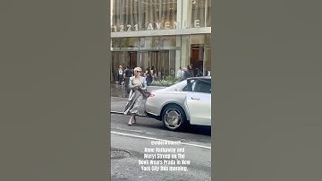 Anne Hathaway and Meryl Streep looked amazing on The Devil Wears Prada in New York this#nycmorning.