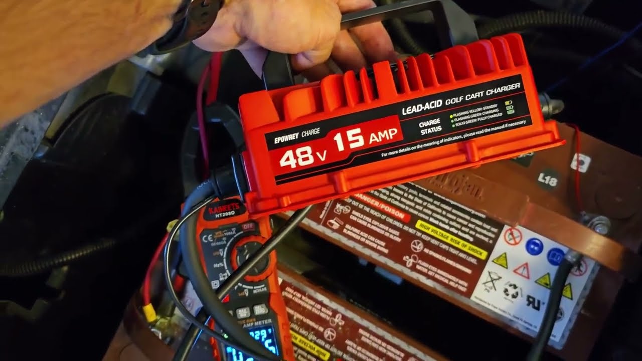 Обзор зарядного устройства для гольф-каров EPOWREY 15 А, 48 В, с 3-контактным круглым штекером дл...