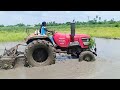 village girl driving mahindra arjun 555 ultra in farmer cultivation mud roteerter #cometomyvillage