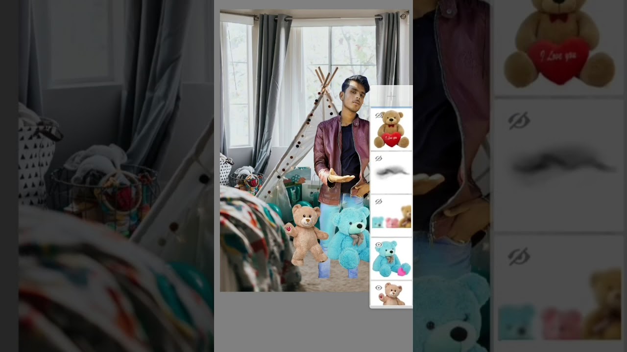 Teddy Bear photo editing 💐😊