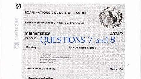 QUESTION 7 and 8, ECZ Internal paper 2, 2021. (Earth geometry, mensuration and transformation)