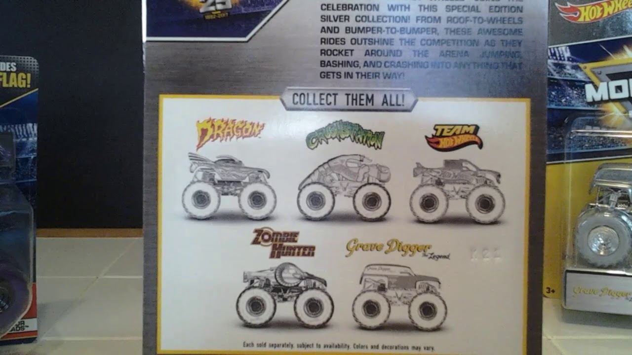hot wheels monster jam silver collection