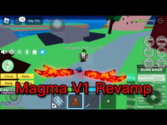 Revamped magma showcase #fyp #Fyp #bloxfruits #roblox #showcase #updat