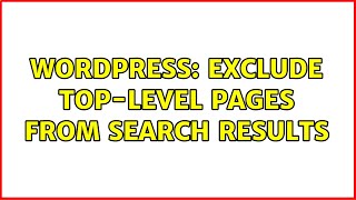 Wordpress: Exclude top-level pages from search results