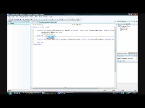 Microsoft™ Visual Basic 2008 - Transparent Form (HD)